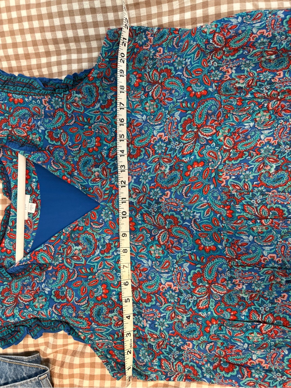 J. Jill Blue Paisley Tiered Sleeveless Maxi Dress. XL - Picture 9 of 9
